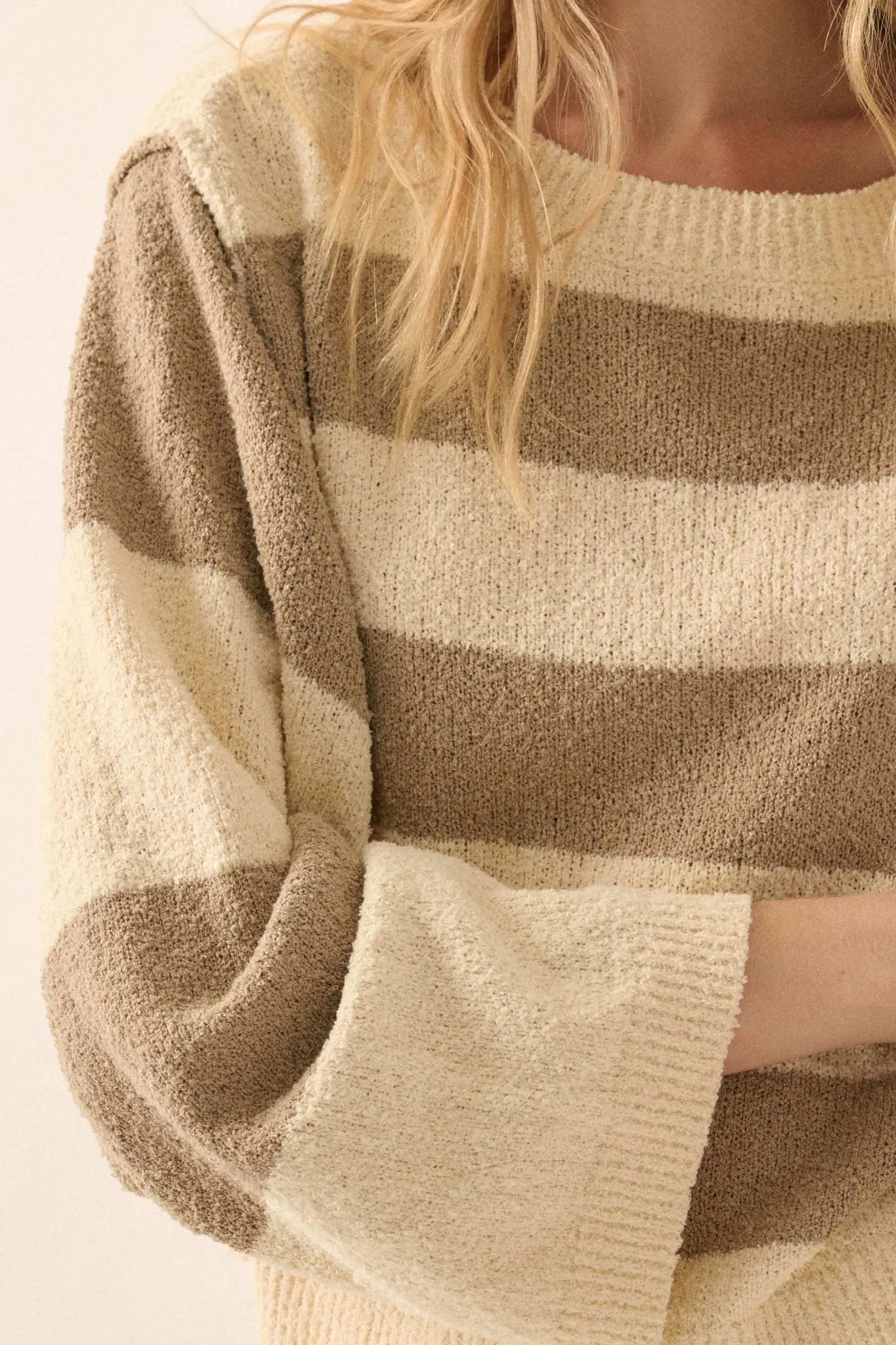Straight Talk Striped Knit Cropped Sweater