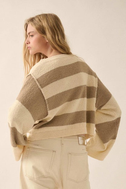 Straight Talk Striped Knit Cropped Sweater