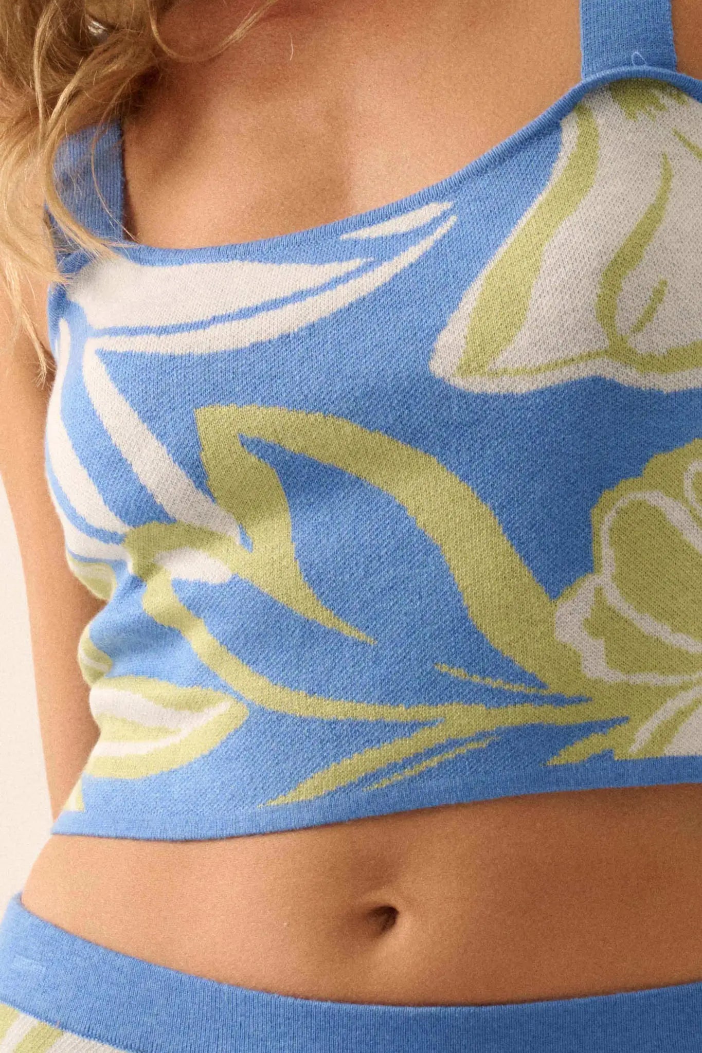 Wild Jungle Tropical Jacquard Knit Tank Top