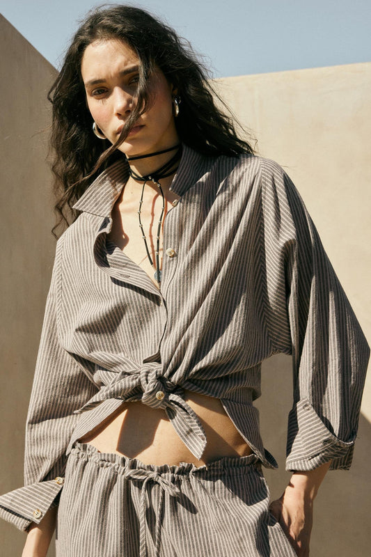 Straight Ahead Double Pinstripe Button-Up Shirt