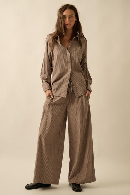 Straight Ahead Double Pinstripe Button-Up Shirt