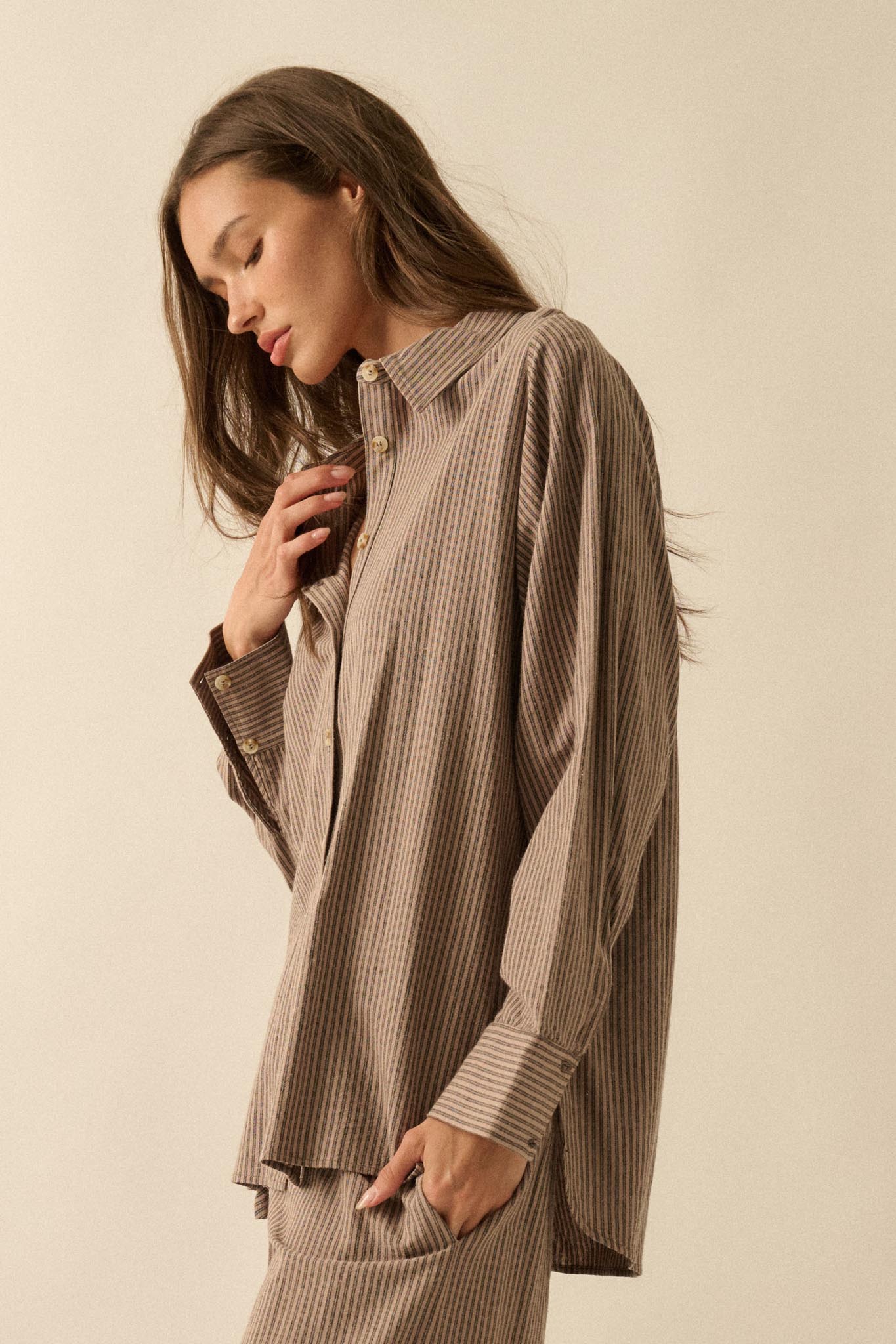Straight Ahead Double Pinstripe Button-Up Shirt