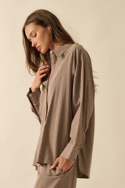 Straight Ahead Double Pinstripe Button-Up Shirt