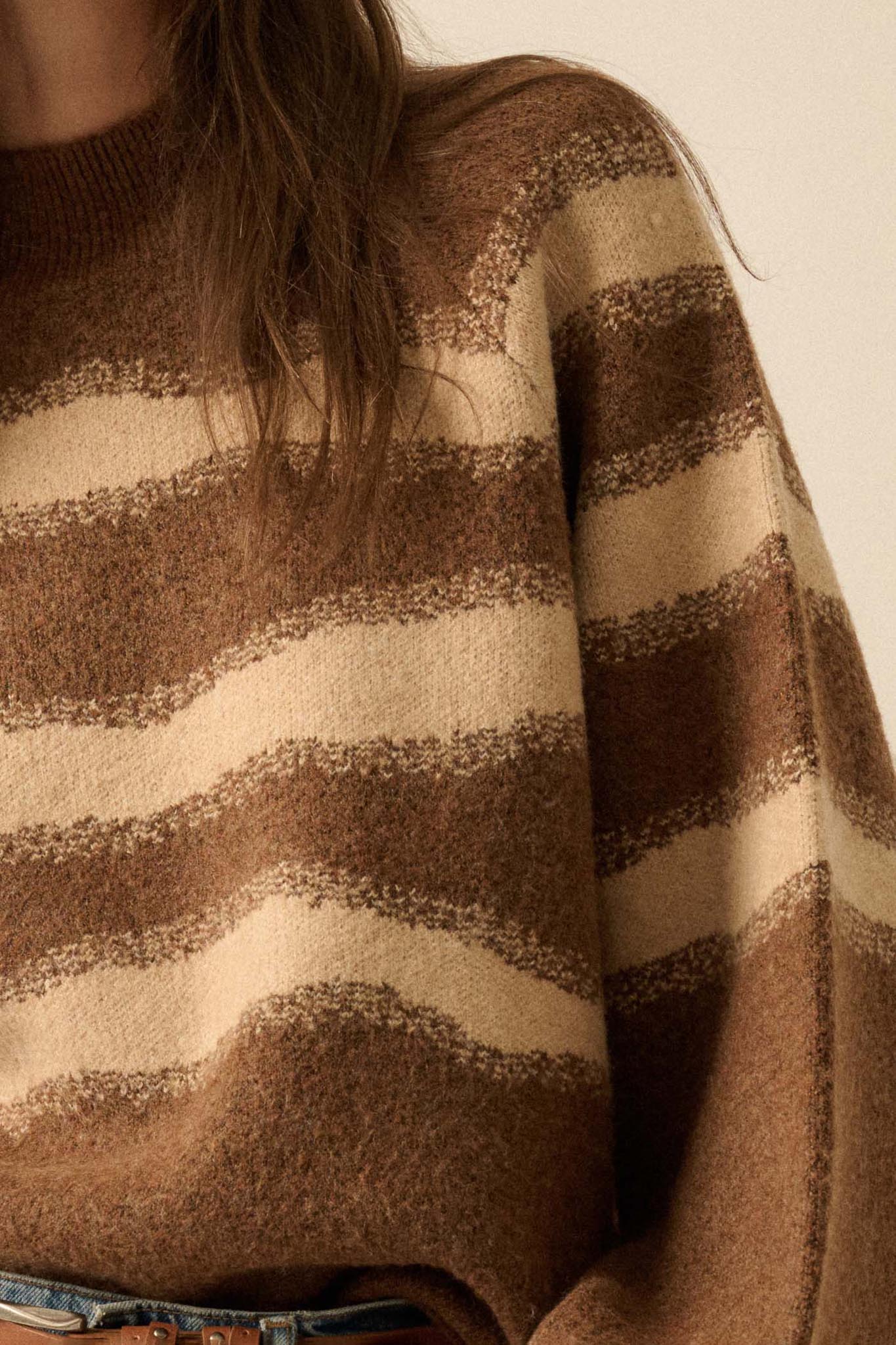 Stroke of Genius Striped Jacquard-Knit Sweater