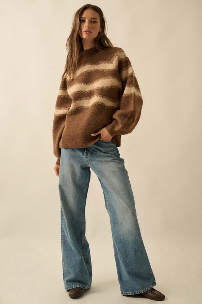 Stroke of Genius Striped Jacquard-Knit Sweater