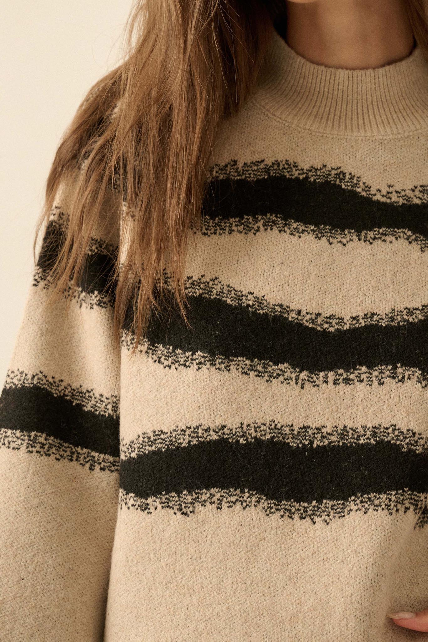 Stroke of Genius Striped Jacquard-Knit Sweater