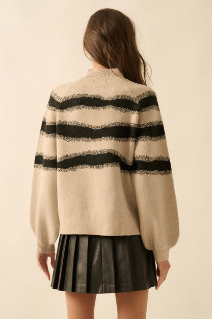 Stroke of Genius Striped Jacquard-Knit Sweater