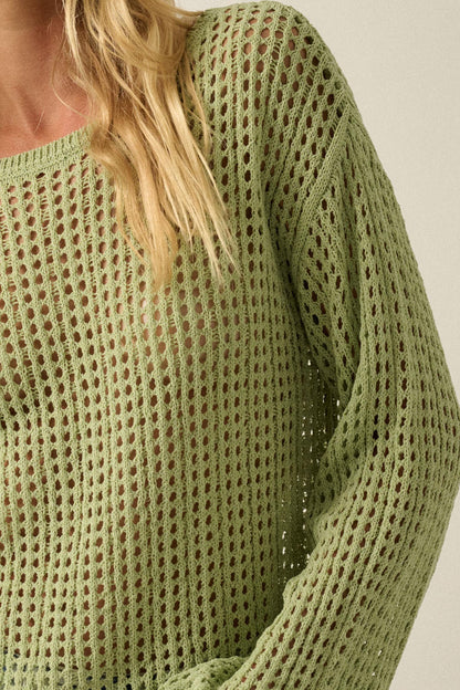Without a Net Crochet Open-Knit Sweater