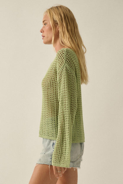 Without a Net Crochet Open-Knit Sweater