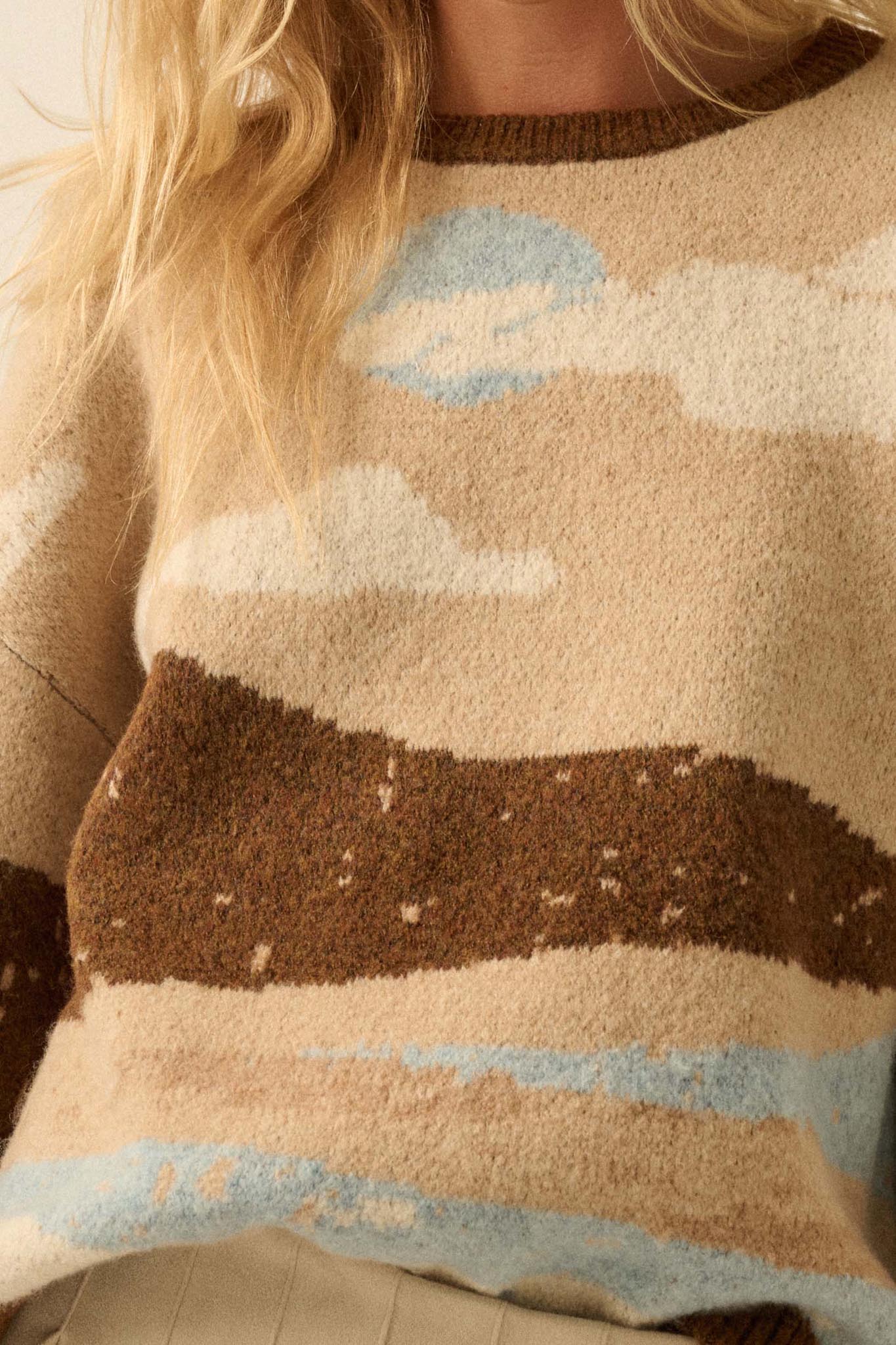 Wonderful World Jacquard-Knit Landscape Sweater