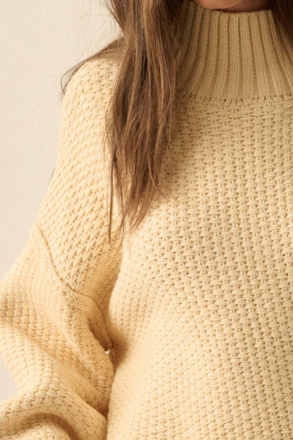 Time Goes By Crochet-Knit Mock-Neck Sweater