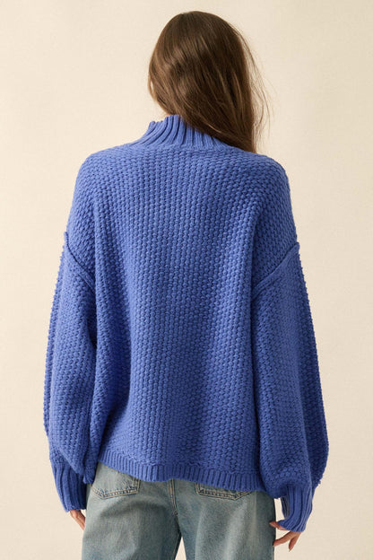 Time Goes By Crochet-Knit Mock-Neck Sweater