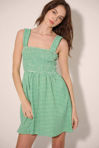 Sugar Rush Smocked Gingham Mini Sundress
