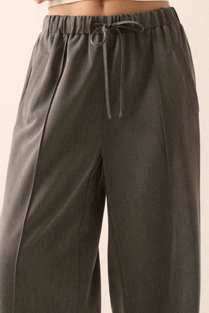 Step Above Twill Wide-Leg Drawstring Pants
