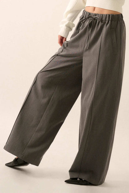 Step Above Twill Wide-Leg Drawstring Pants