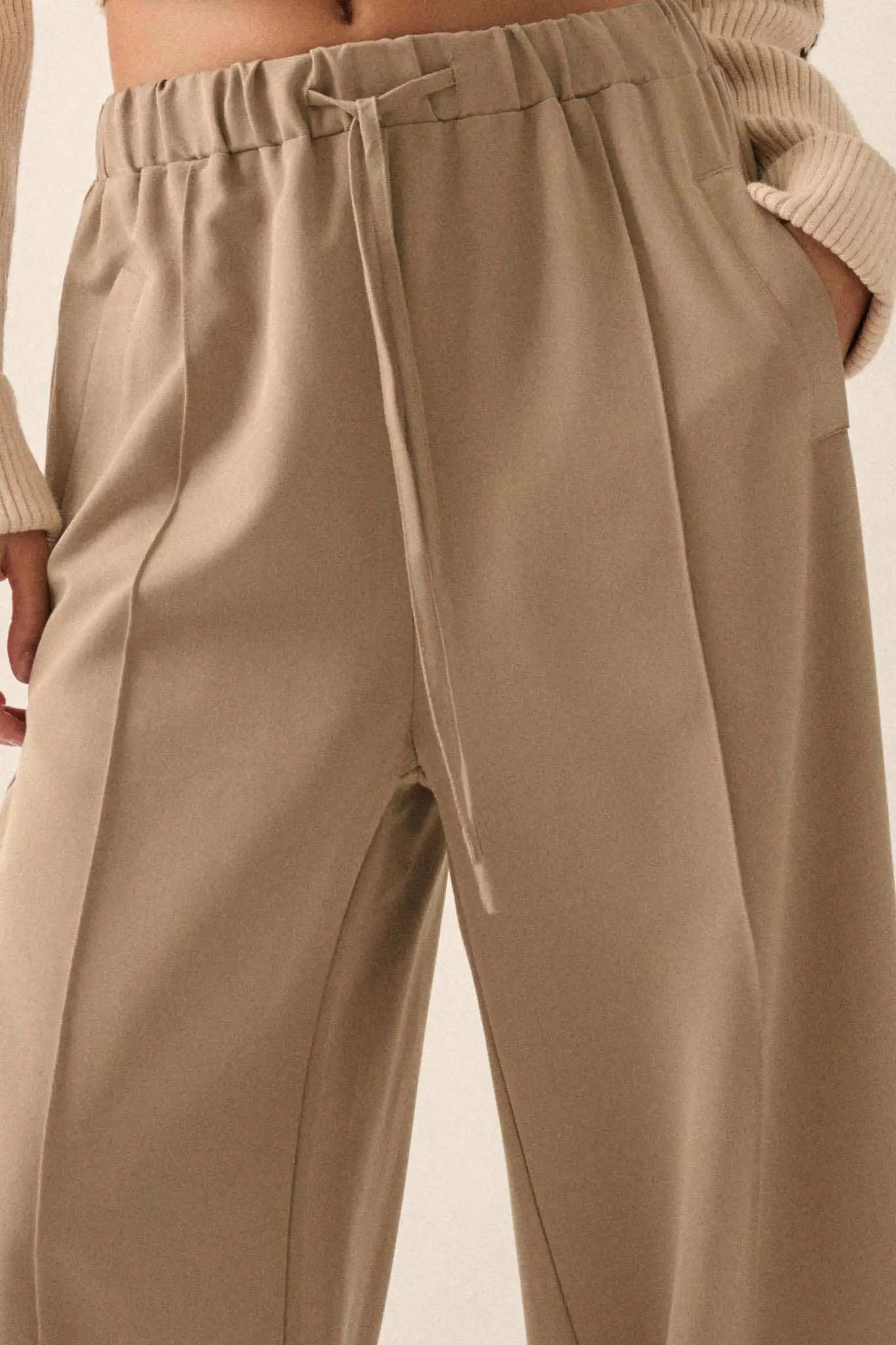 Step Above Twill Wide-Leg Drawstring Pants