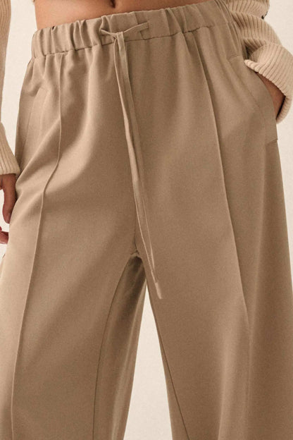 Step Above Twill Wide-Leg Drawstring Pants