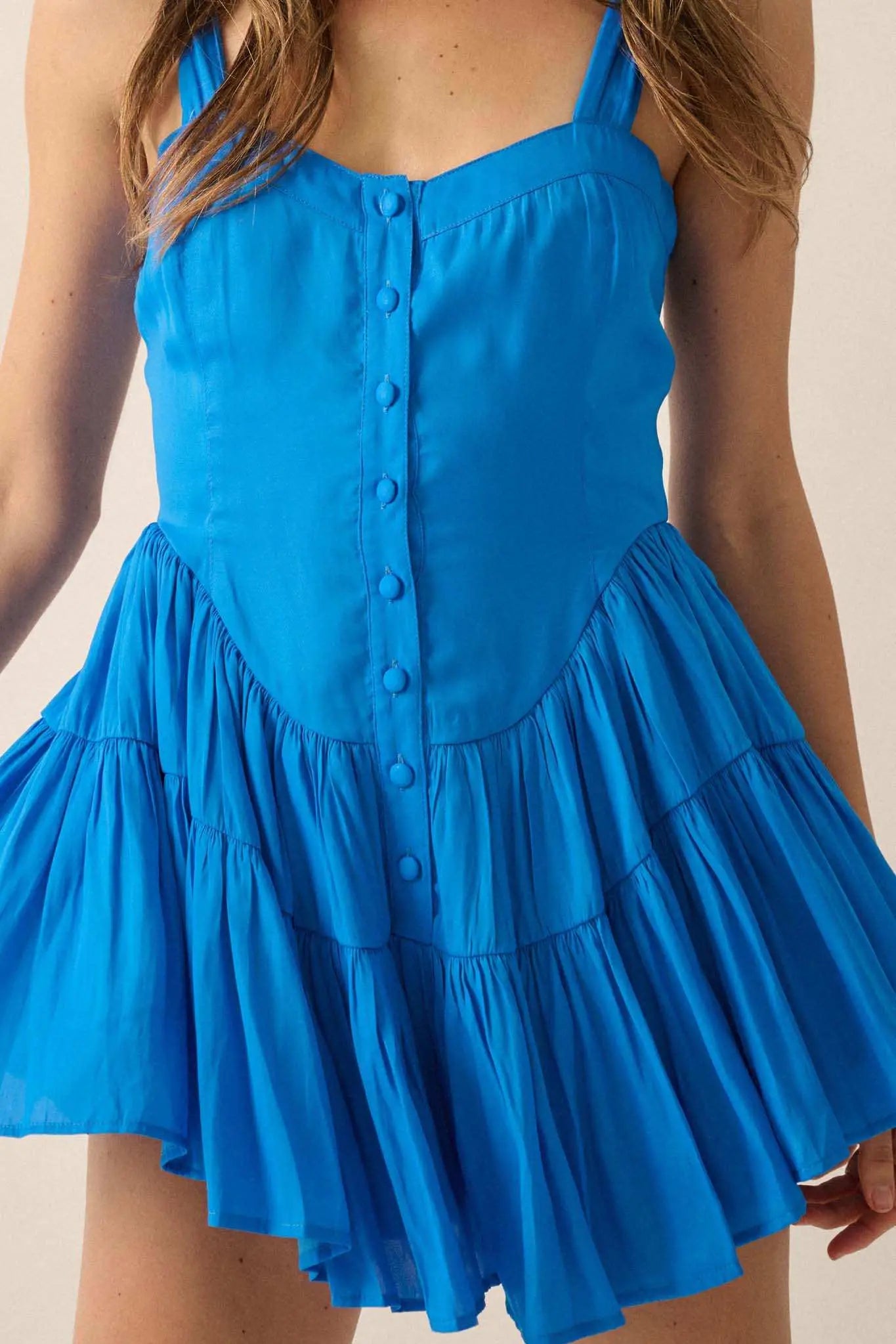 Total Flirt Matte Satin Fit-and-Flare Romper
