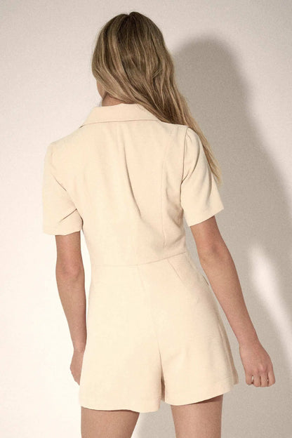 Take the Lead Short-Sleeve Blazer Romper