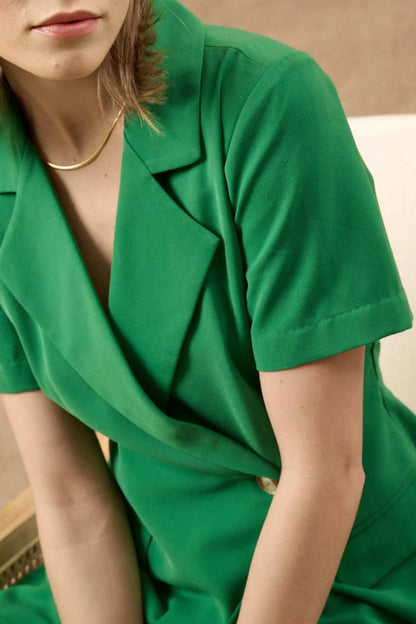 Take the Lead Short-Sleeve Blazer Romper