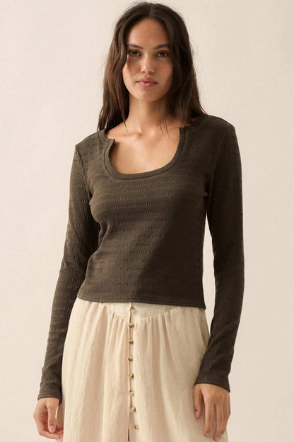 You Do You Ribbed Knit Scoop-Neck Top