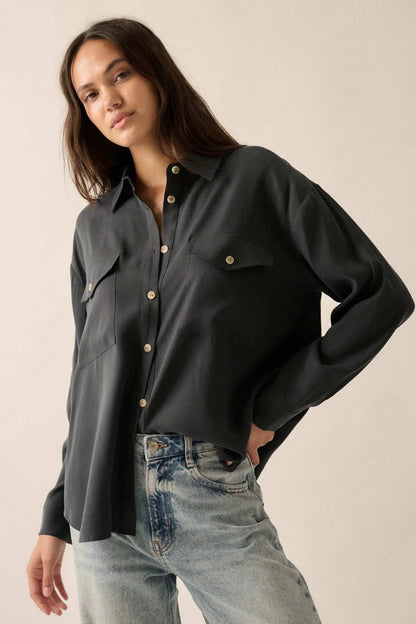 Work Ethic Solid Button-Up Pocket Shirt