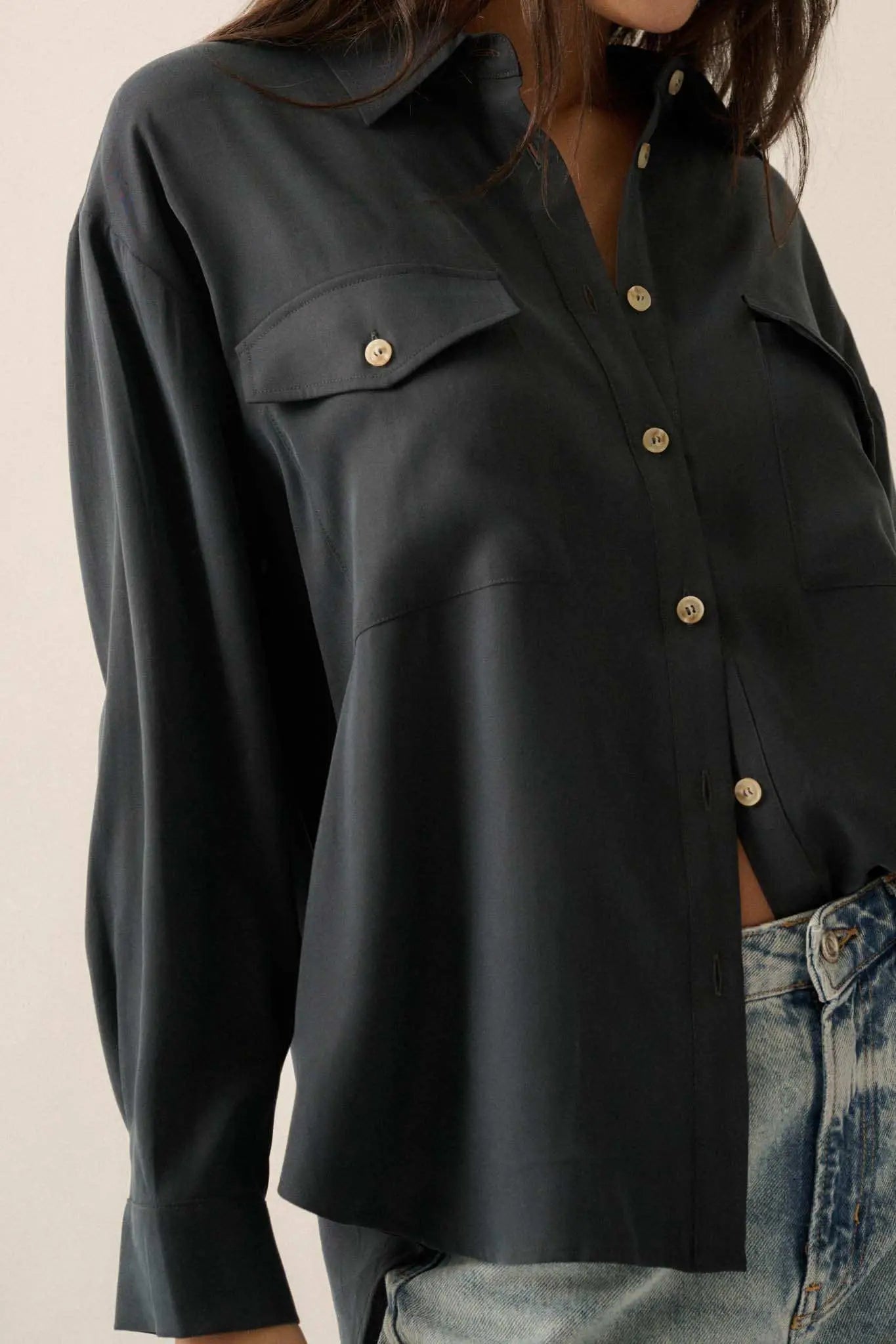 Work Ethic Solid Button-Up Pocket Shirt