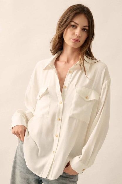 Work Ethic Solid Button-Up Pocket Shirt