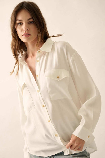 Work Ethic Solid Button-Up Pocket Shirt