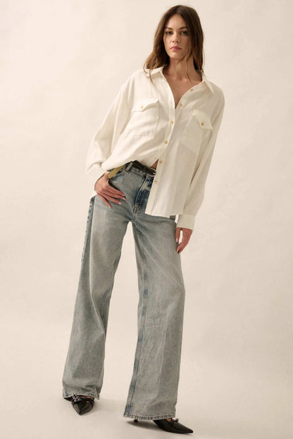 Work Ethic Solid Button-Up Pocket Shirt