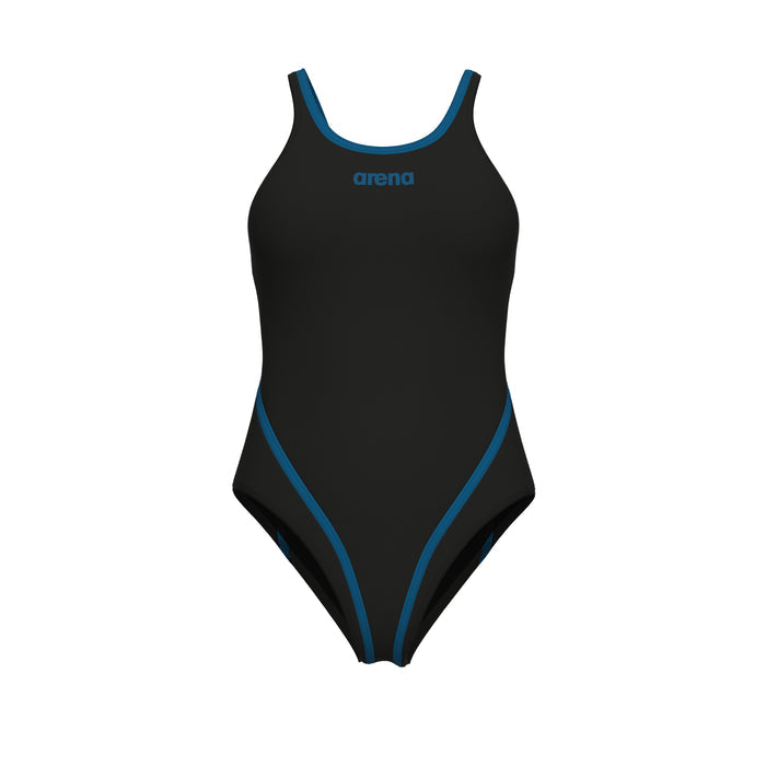 Arena Solid Hyperflow Tech Back Swimsuit - Sort/Blå