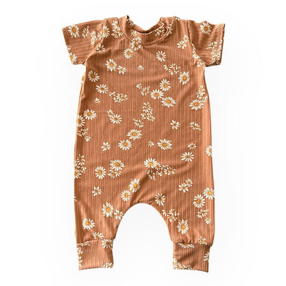 Caramel Daisies Harem Romper