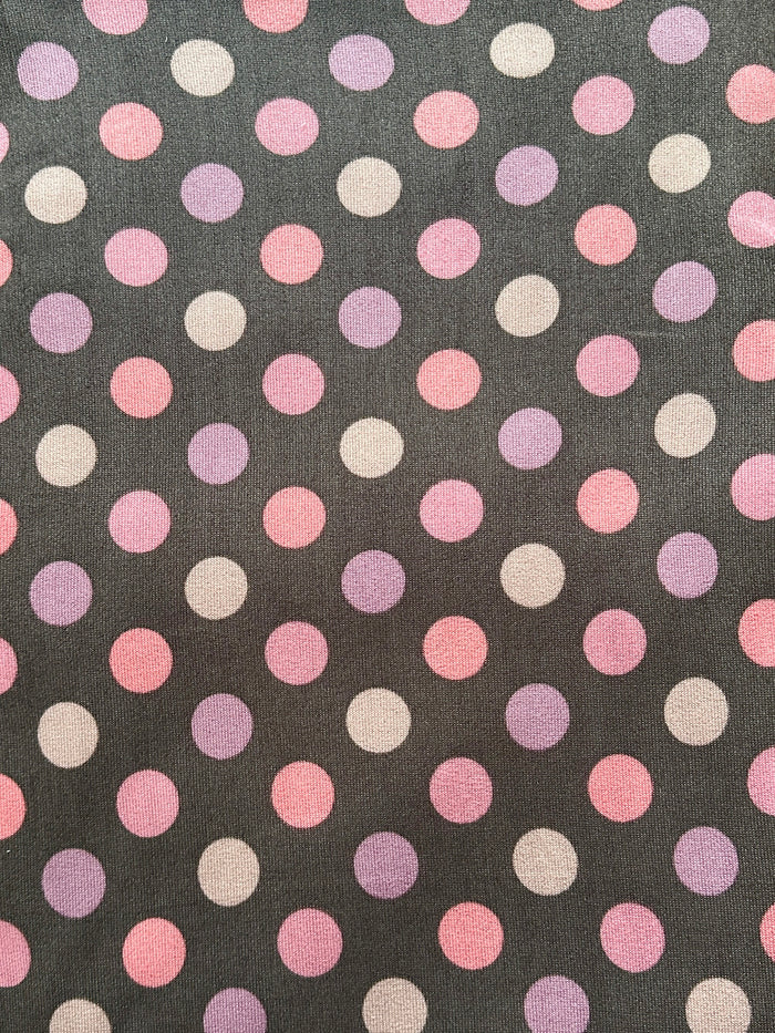 Confetti Night ( Pink, purple & cream polka dots on charcoal ) - Limited Vault Fabric
