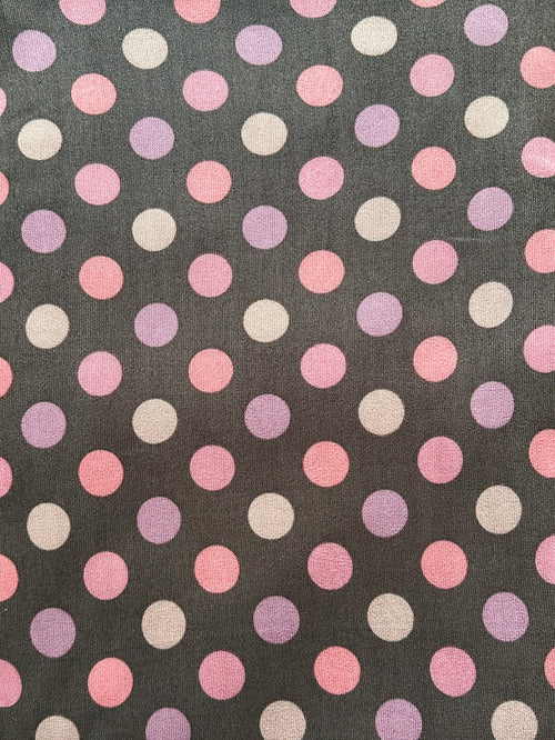 Confetti Night ( Pink, purple & cream polka dots on charcoal ) - Limited Vault Fabric