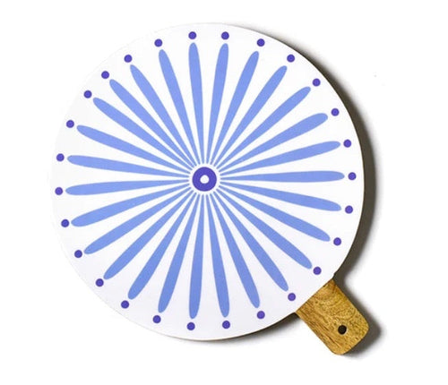 Coton Colors Iris Blue Burst Mango Wood Medium Round Board