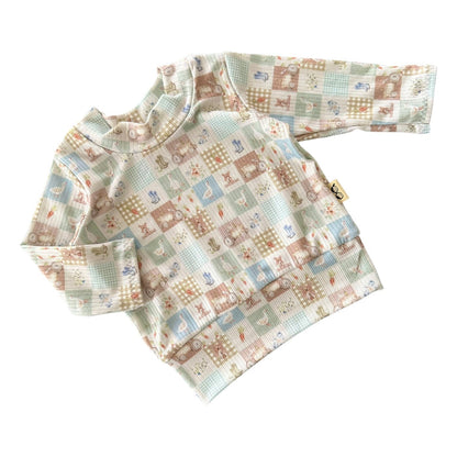 Countryside Patchwork Ribbed Top - Short, Long or Sleeveless