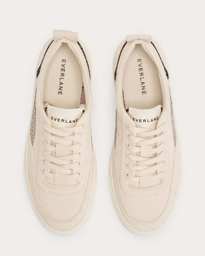 The Tread-Bare Sneaker | Natural Canvas / Black
