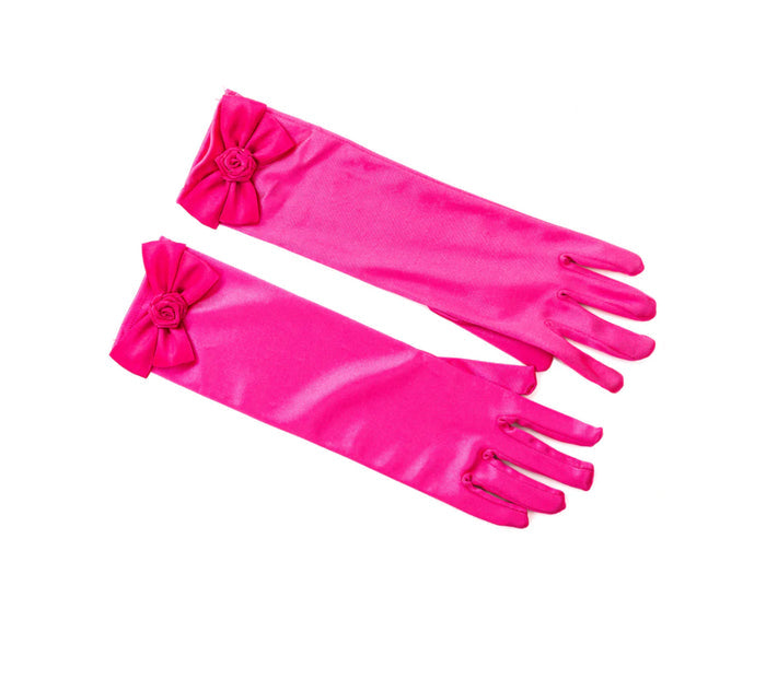 Great Pretenders Princess Gloves with Bow-Hot Pink