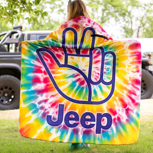 Jeep Tie-Dye Wave Roll-Up Blanket