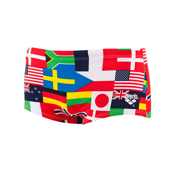 Lavtaljede badebukser med flag