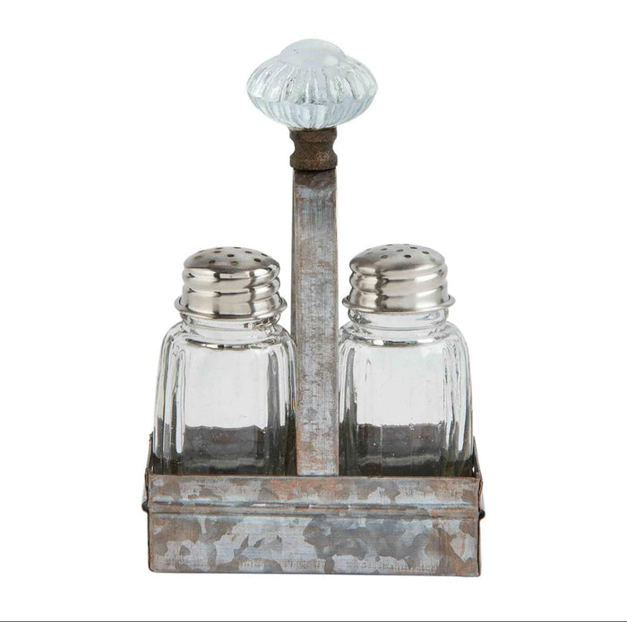 Mudpie Doorknob Salt & Pepper Caddy Set