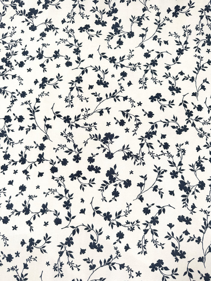 Navy Floral On Cream - Limited Vault Fabric