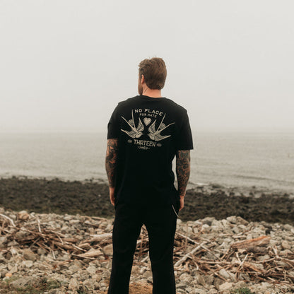 NO PLACE FOR HATE - BLACK UNISEX T-SHIRT