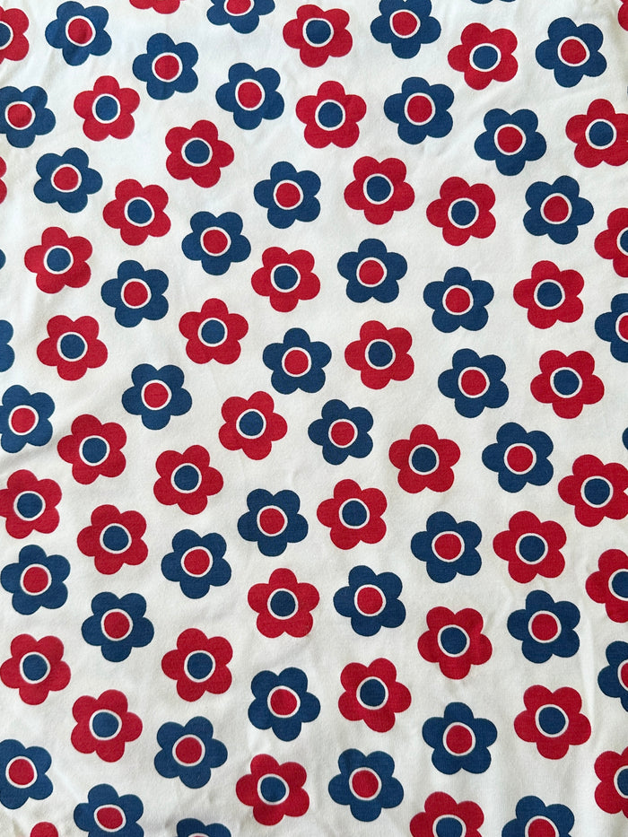 Red & Blue Retro Flowers - Limited Vault Fabric