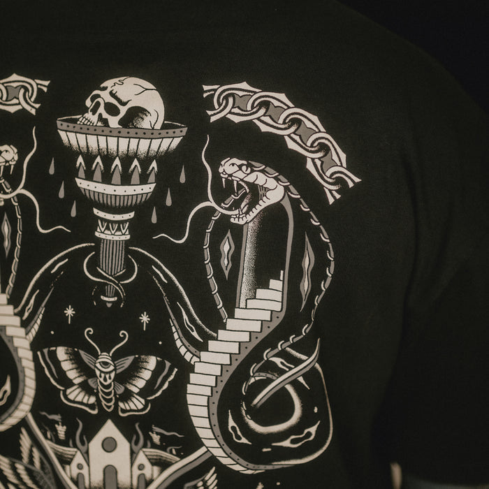 UNCHAINED - HEAVY FADED BLACK OVERSIZED T-SHIRT