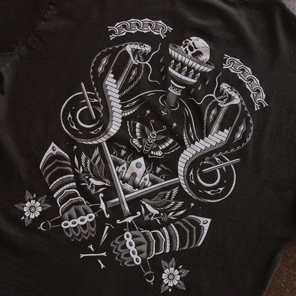 UNCHAINED - HEAVY FADED BLACK OVERSIZED T-SHIRT