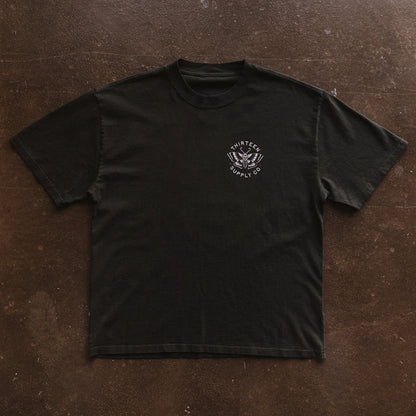 UNCHAINED - HEAVY FADED BLACK OVERSIZED T-SHIRT
