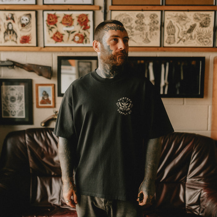 UNCHAINED - HEAVY FADED BLACK OVERSIZED T-SHIRT