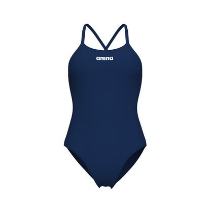 WOMEN'S ARENA SWIMSUIT TIE BACK SOLID NAVY
